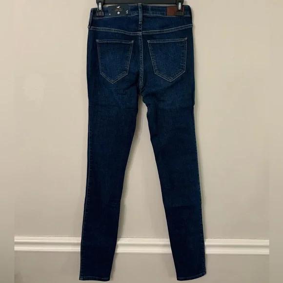 NEW HOLLISTER HIGH-RISE DARK WASH SUPER SKINNY JEANS SIZE:5 Long - Picture 7 of 10